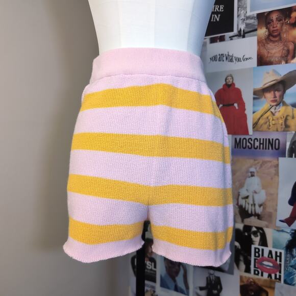 Other Pants - Pink And Yellow Striped Knit Shorts